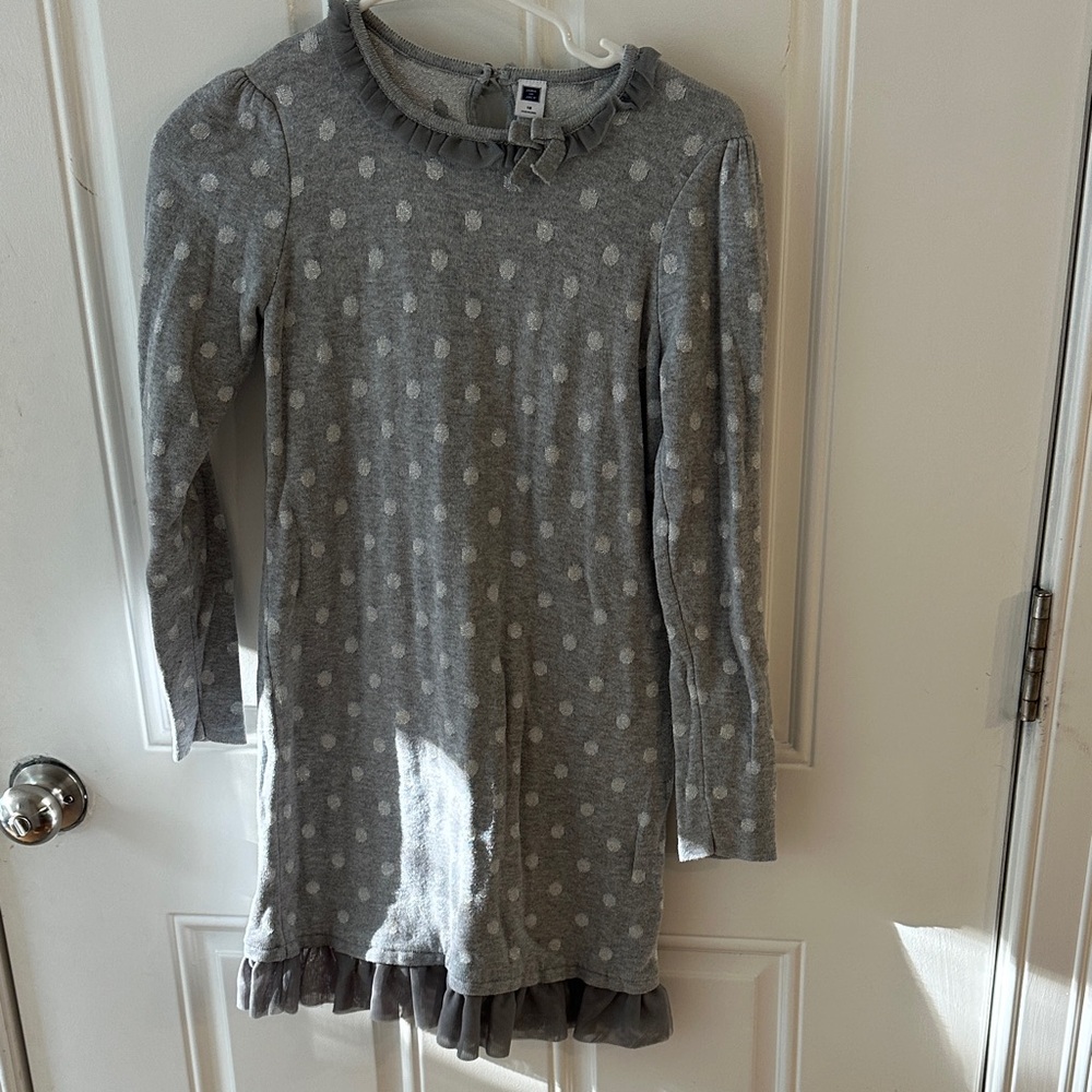 Janie and Jack Gray Polka Dot Formal Dress